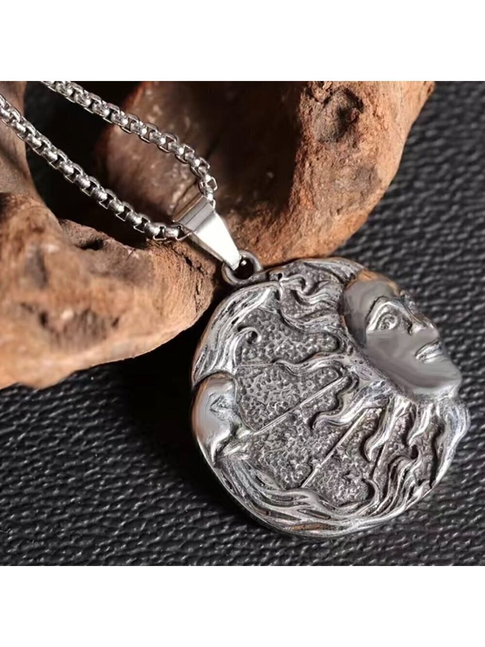 Sun and Moon Pendant and Necklace #1403